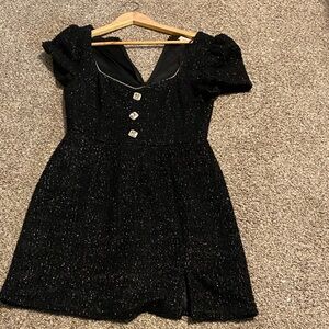 Francesca's womens size Med  Black Dress with Silver Accents